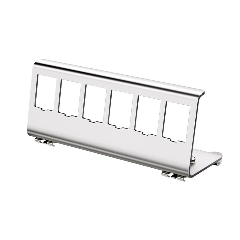 Enmane 6-Port Metal DIN-Rail Mounting Module for Snap-in Keystone Jacks,Attaches to Standard 35 Millimeter (mm) DIN Rail with no Tools - Image 1
